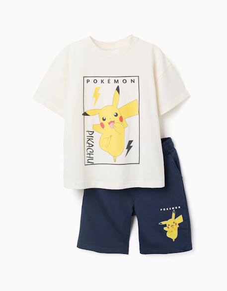 Garçon-Ensemble-Ensemble t-shirt et short en coton avec imprimé pikachu