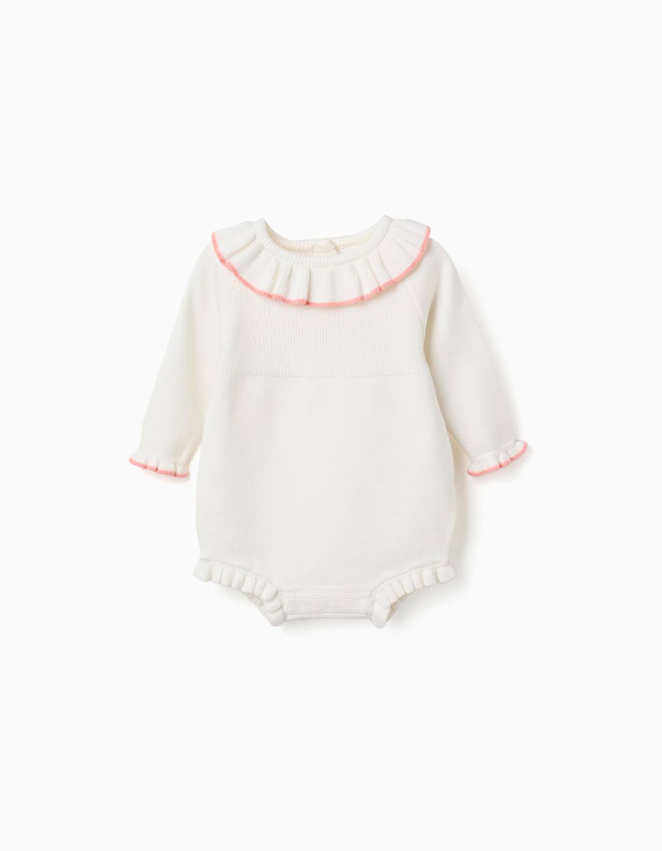 Combinaison En Maille Bords Volants Blanc 18 €