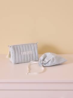 Puériculture-Toilette de bébé-Trousse de toilette en coton vichy