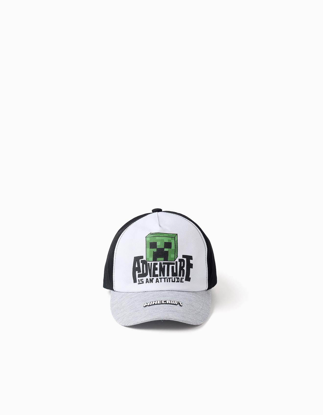 Casquette en coton avec imprimé minecraft noir