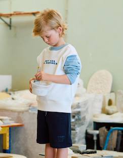 -Sweat en coton à bloc de couleurs et imprimé