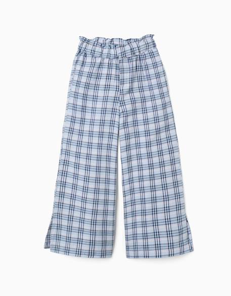Pantalon large en coton à carreaux b&s  - vertbaudet enfant