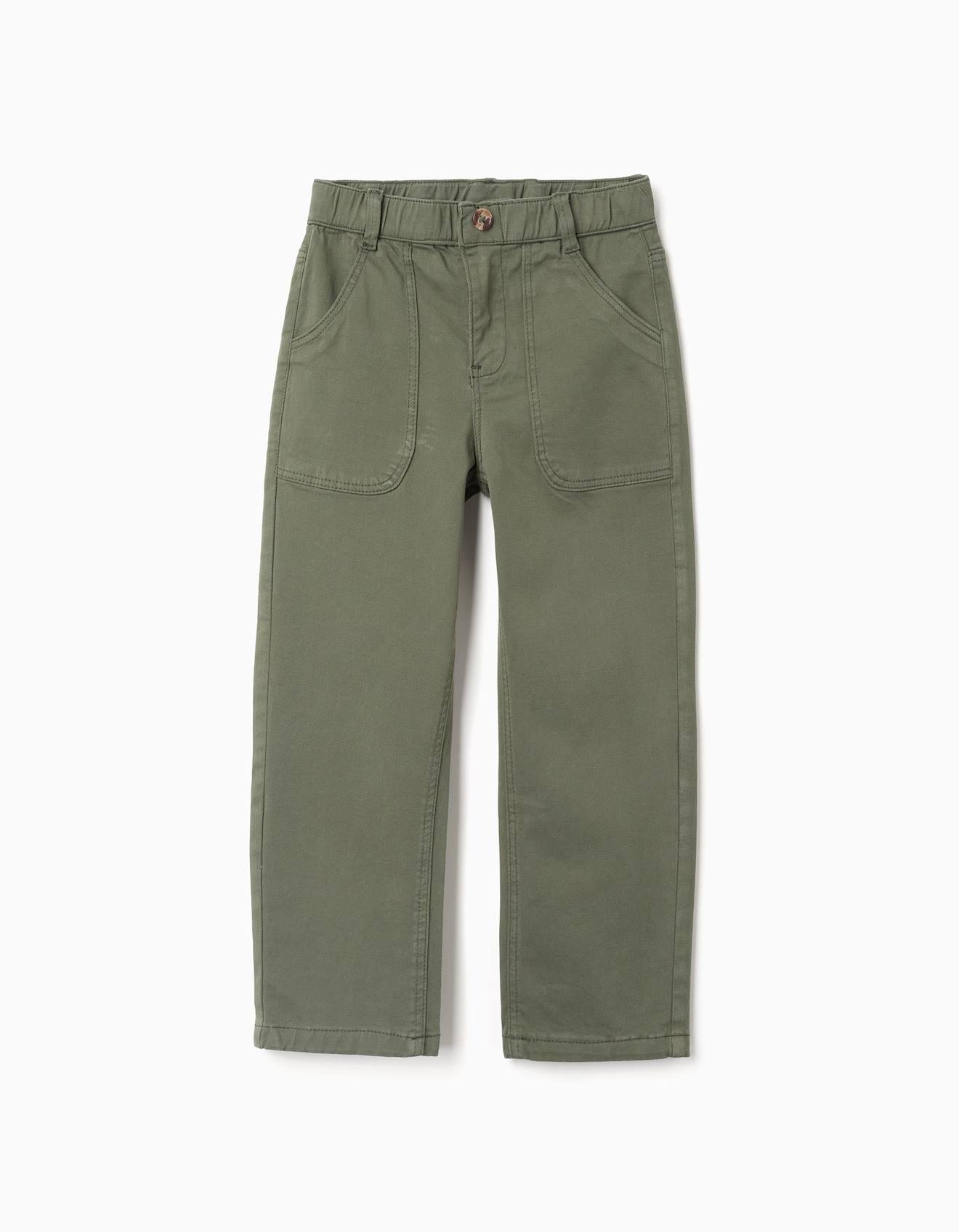 Pantalon Baggy En Serg Avec Poches Vert Fonc 17 €