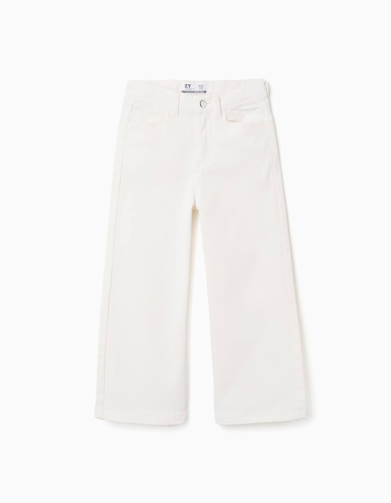 Pantalon En Serg De Coton Jambe Large Blanc 17 €