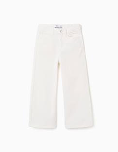 -Pantalon en sergé de coton à jambe large