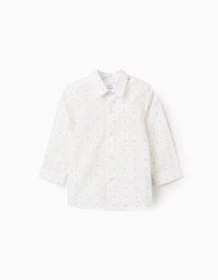 Chemise en popeline à manches longues et motif  - vertbaudet enfant