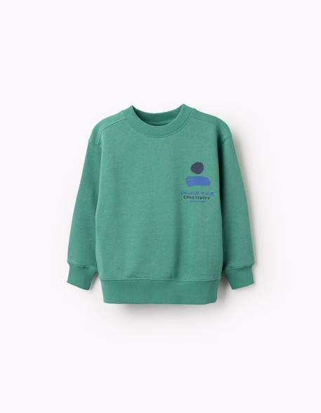 Sweat en coton avec imprimé unlock your creativity  - vertbaudet enfant