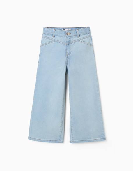Fille-Pantalon-Jean à jambe large en coton