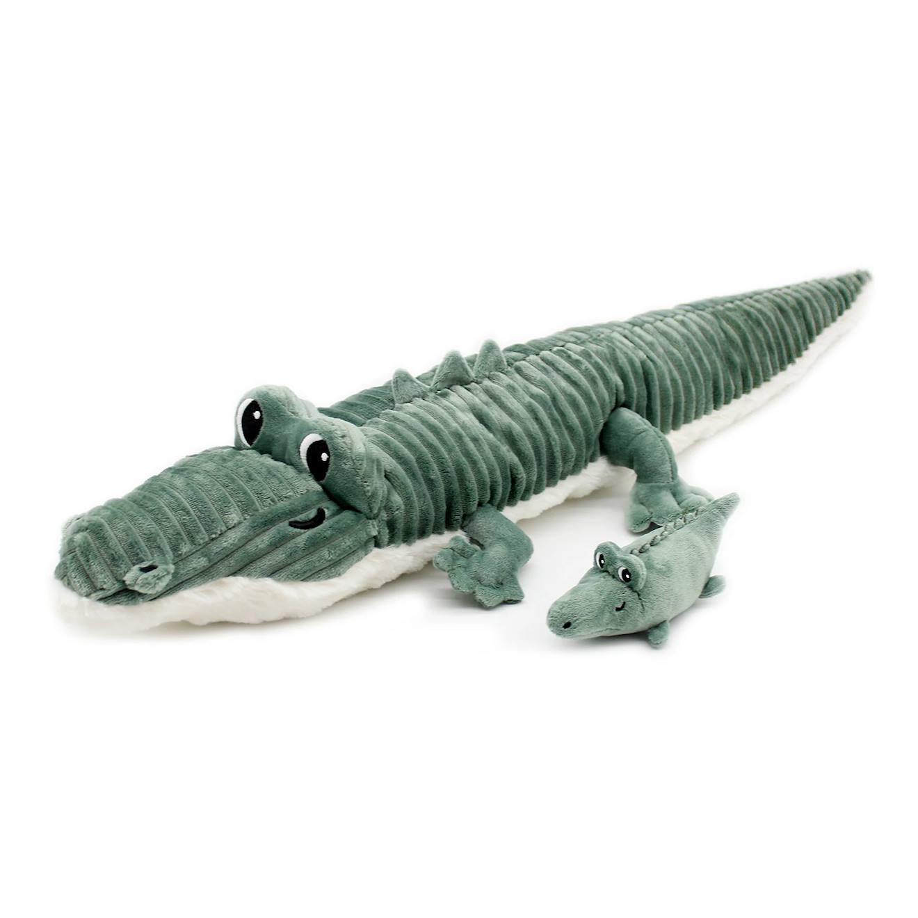 Peluche Crocodile Maman Et Son Bébé Vert