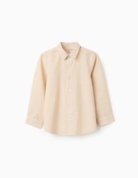 Chemise en coton à manches longues et rayures  - vertbaudet enfant