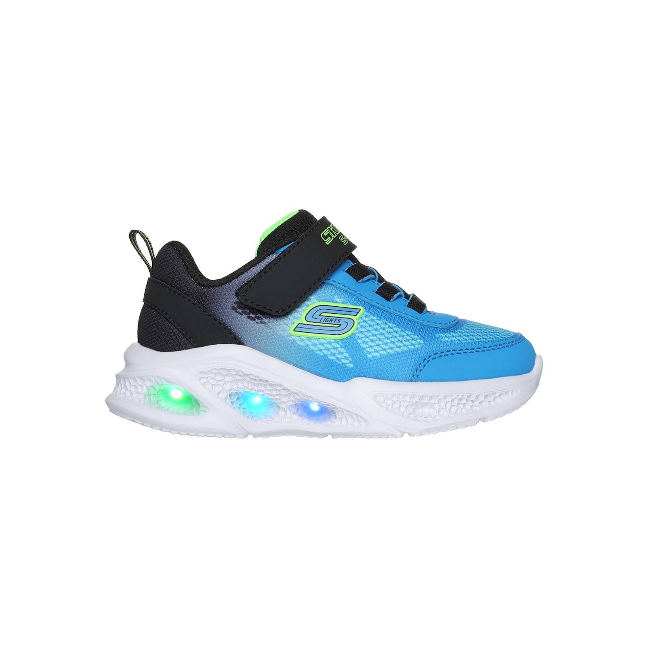 Chaussures À Lacets Extensibles Meteor Lights Krendo – Confort Sportif Enfant Noir Bleu