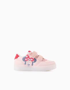 Chaussures-Chaussures bébé 17-26-Baskets bi-matière lumineuses avec minnie