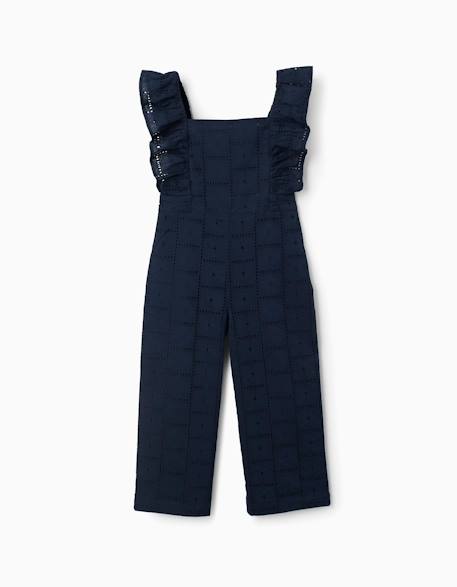 Fille-Combinaison en coton à broderie anglaise et volants