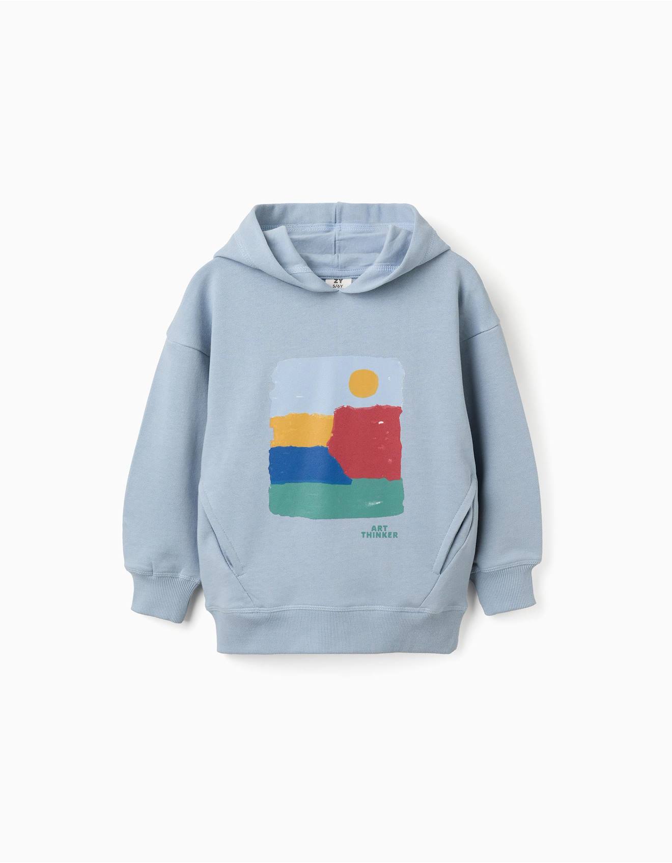 Sweat En Coton Capuche Et Imprim Art Thinker Bleu Clair 17 €