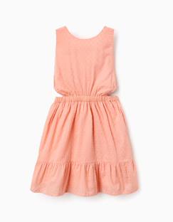 -Robe en coton à pois suisses et découpes