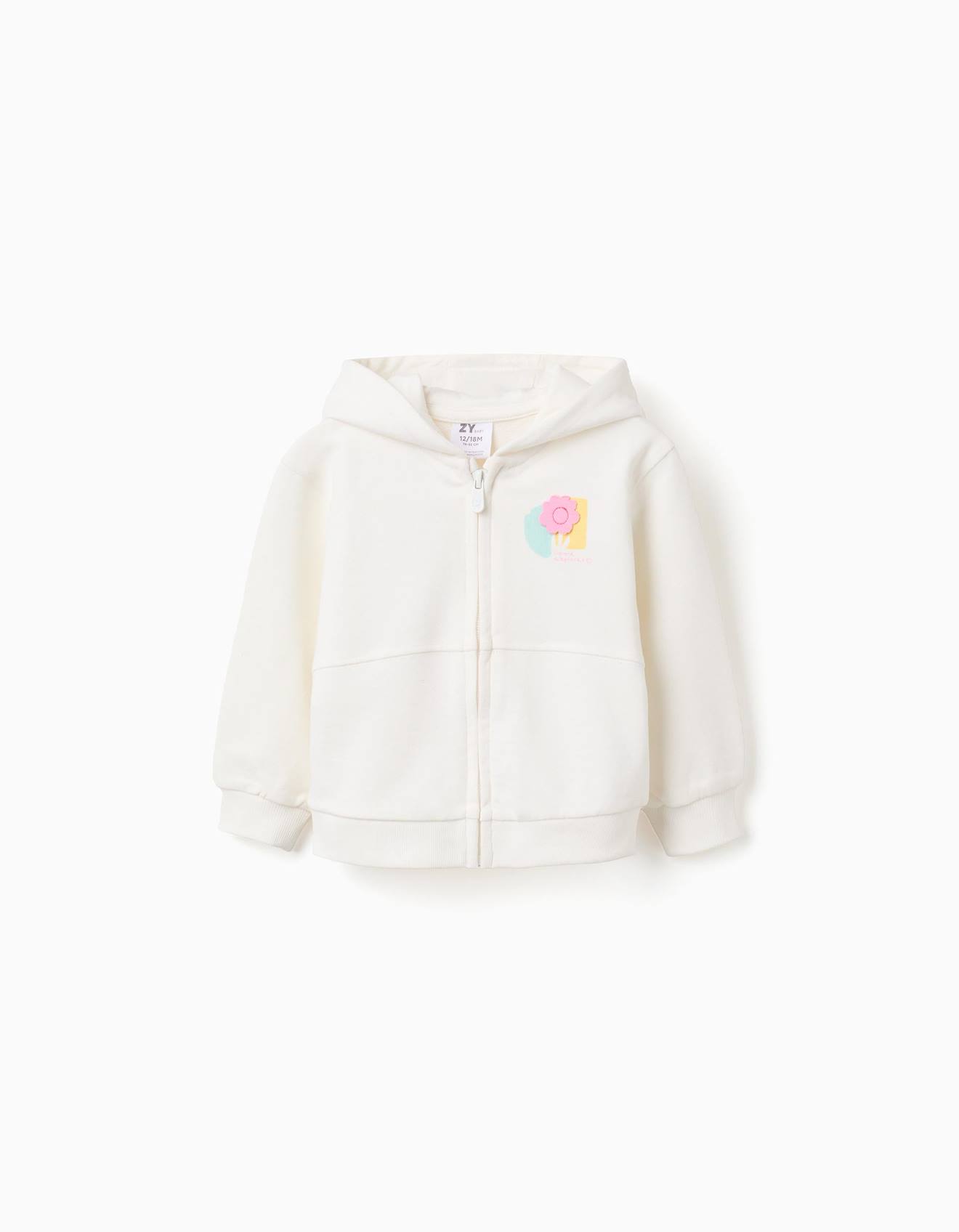Sweat Zipp En Coton Capuche Et Imprim Floral Beige Clair 17 €