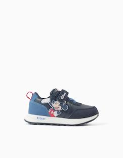 Chaussures-Chaussures bébé 17-26-Baskets bi-matière avec imprimé mickey