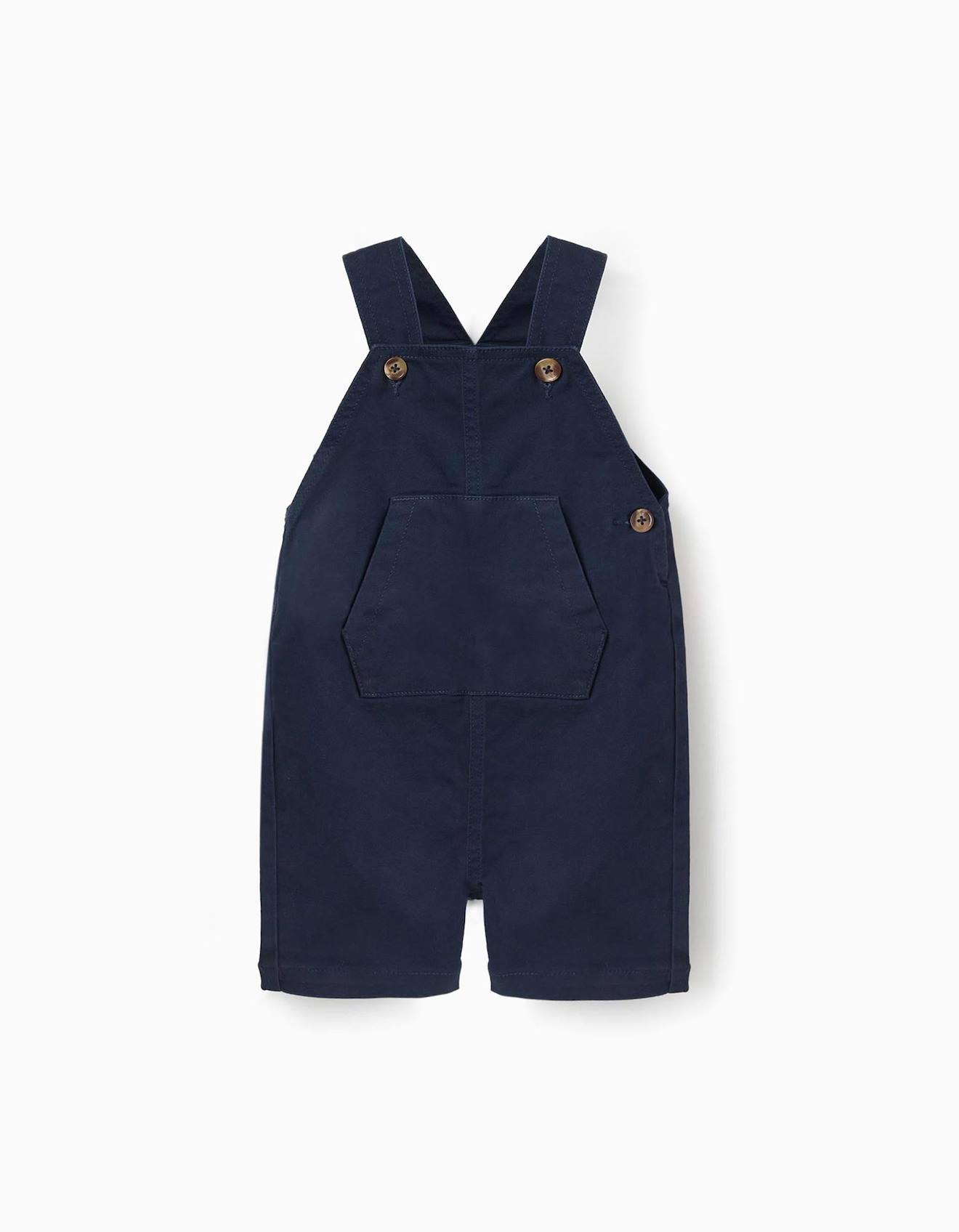 Salopette Courte En Serg Avec Poches Bleu Fonc 26 €