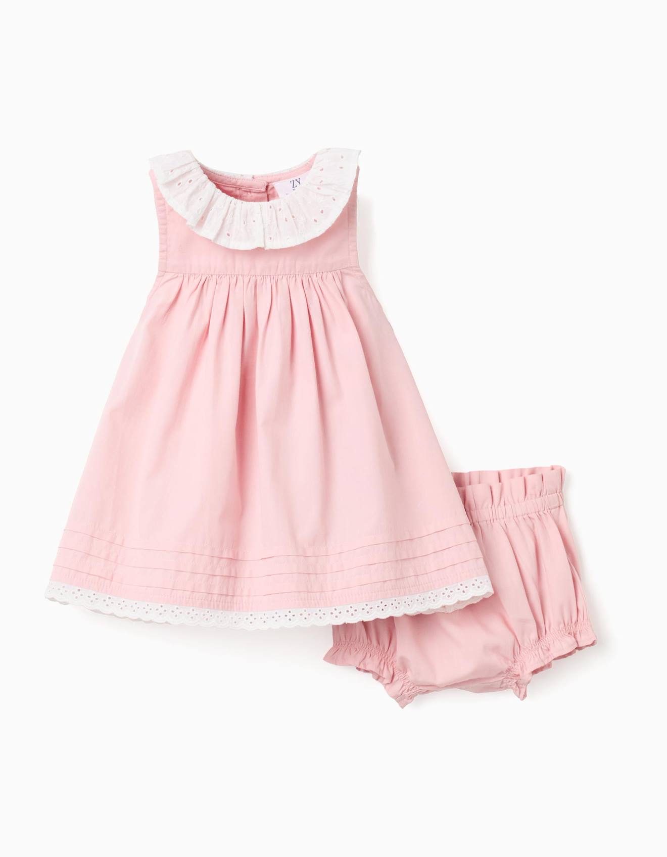 Robe En Popeline Bloomer Volants Rose Clair 26 €