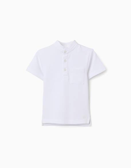 Bébé-Polo en coton avec col mao et poche