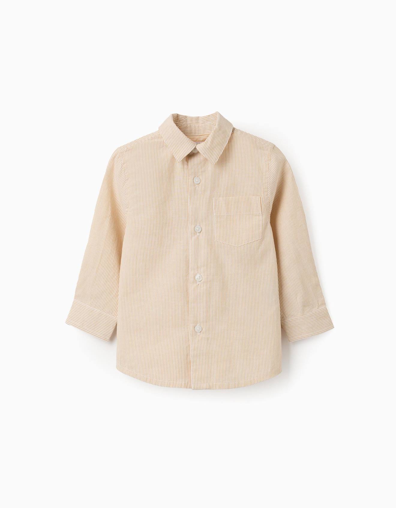 Chemise À Manches Longues Et Rayures Jaune
