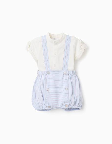 Bébé-Ensemble-Ensemble body + short à rayures en coton