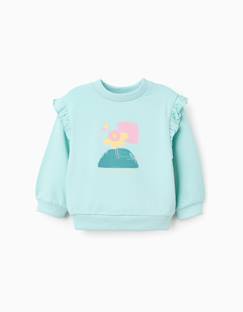 Sweat en coton avec imprimé floral et volants  - vertbaudet enfant