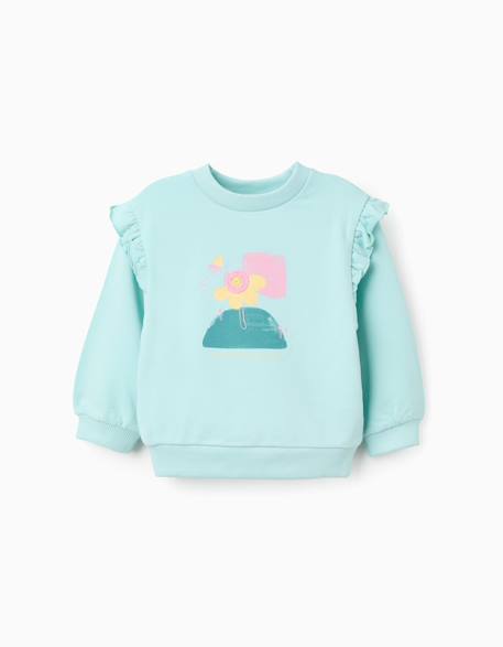 Bébé-Sweat en coton avec imprimé floral et volants