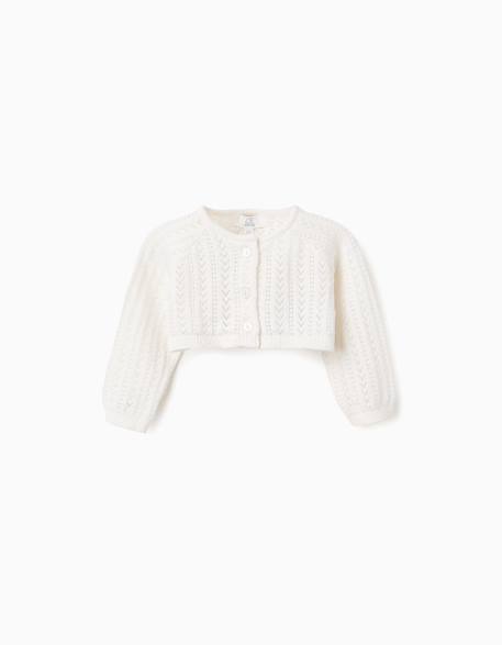 Bébé-Gilet boléro en maille ajourée