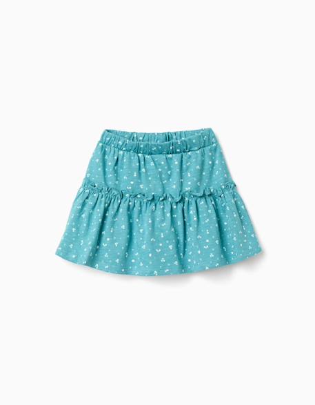 Fille-Jupe-Jupe-short en coton à motif floral et volants