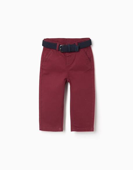Bébé-Pantalon chino slim en sergé avec ceinture