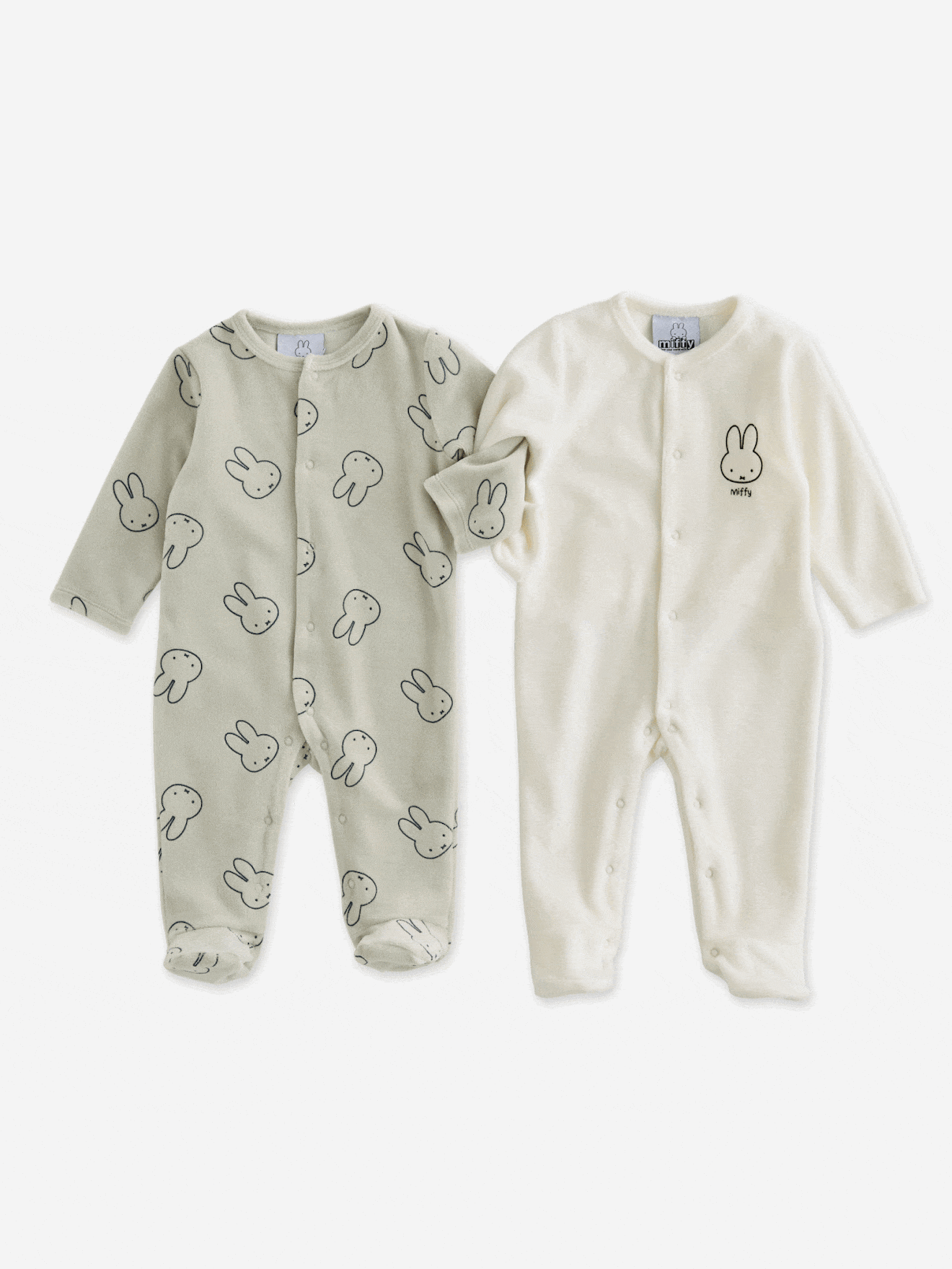 Lot pyjamas naissance bébé mixte Miffy vert de gris (Miffy) - Couverture