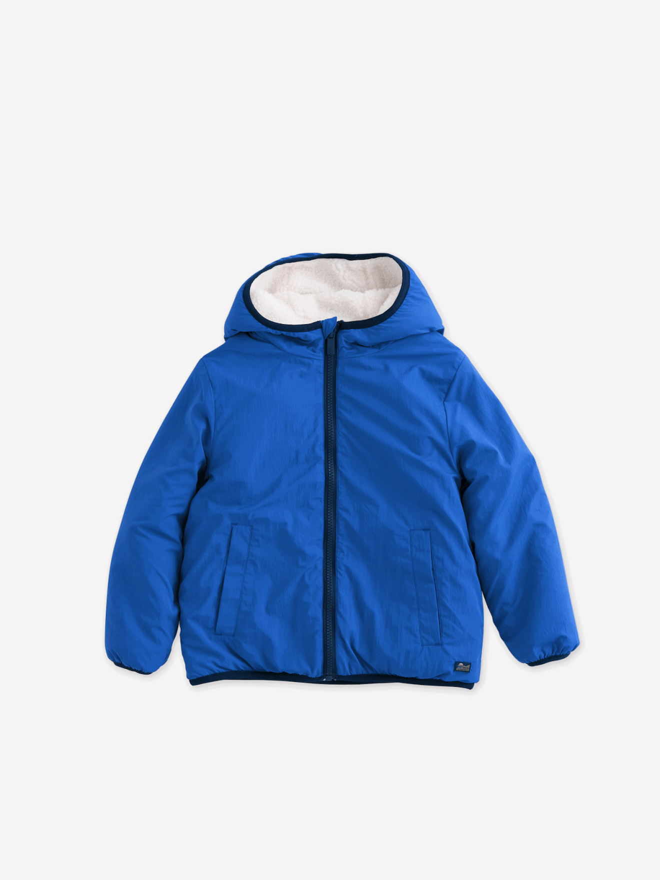 Blouson sherpa réversible bleu roi
