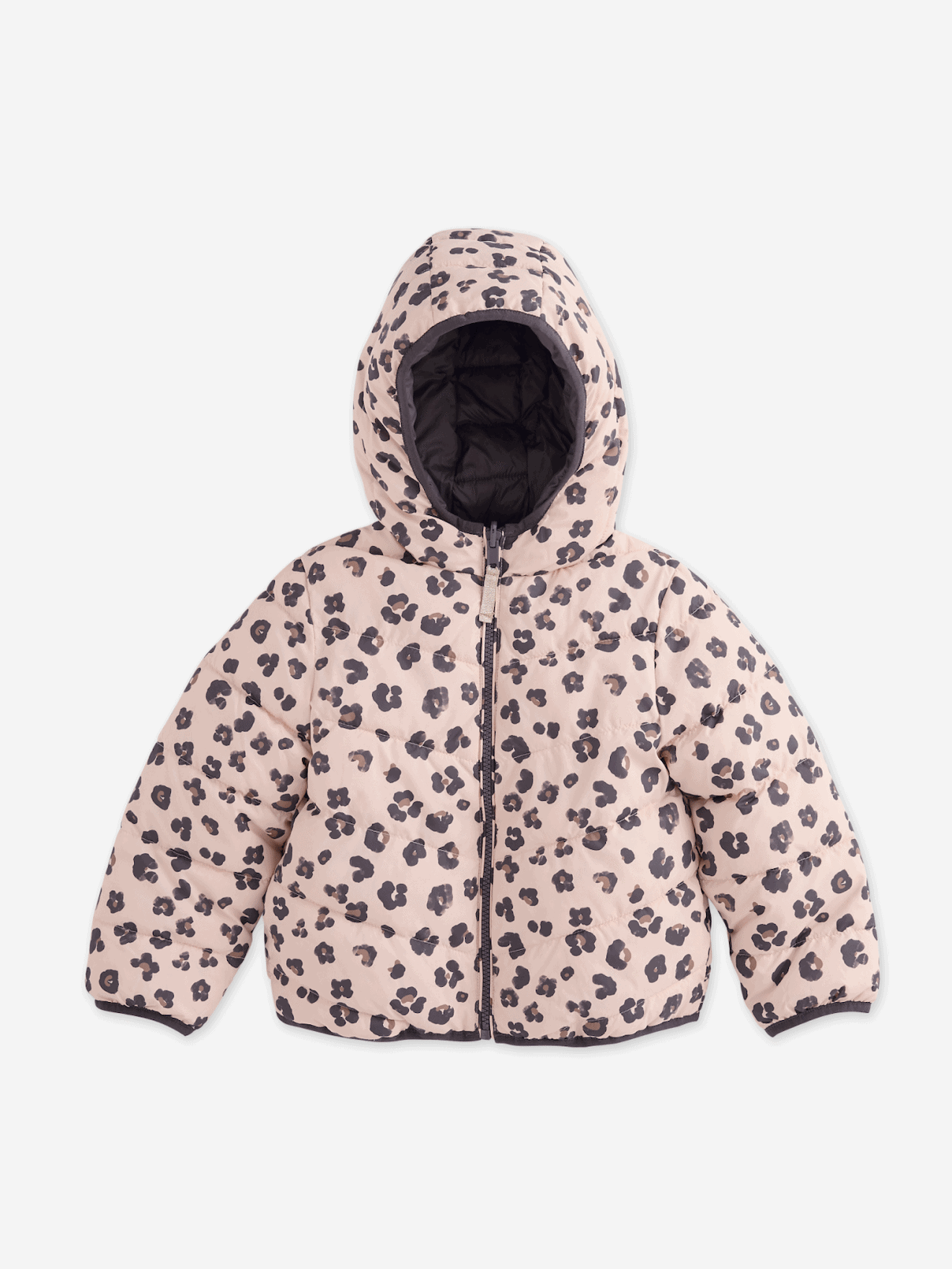 Doudoune fille légère réversible anthracite