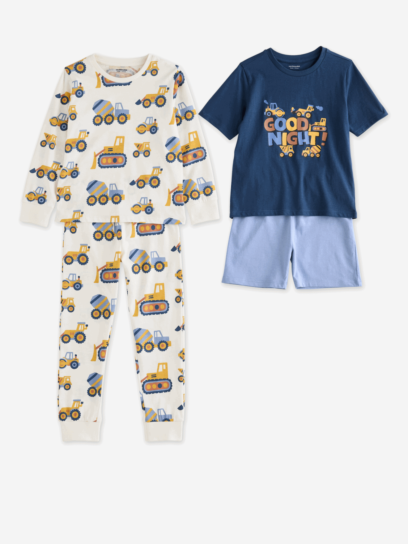 Lot 2 pyjama court et long bleu océan