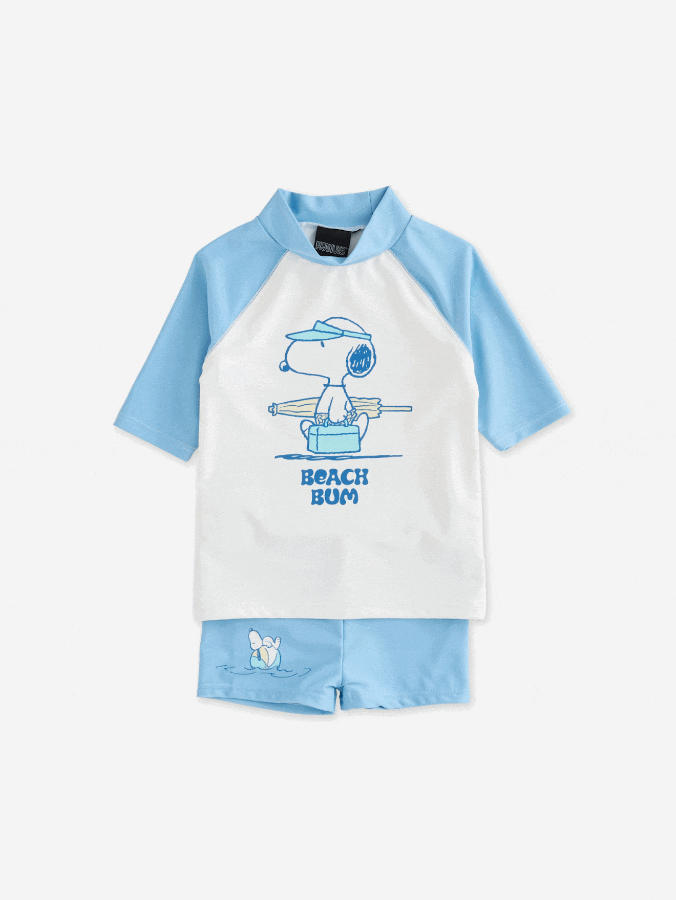 Maillot de bain anti UV Snoopy bleu ciel