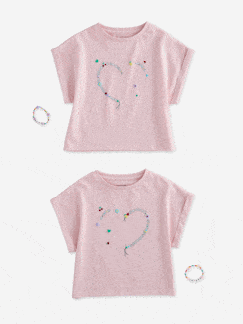 Lot T-shirt et bracelets meilleures amies   - vertbaudet enfant