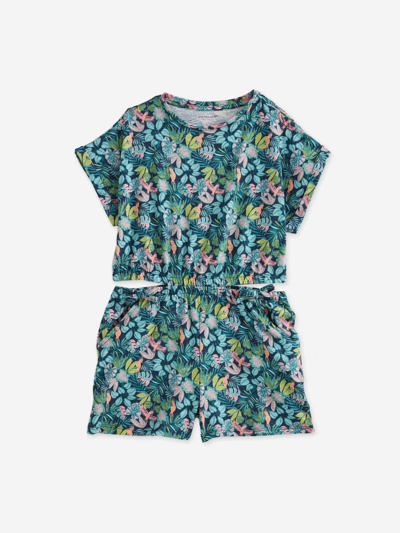 Combi short fille jersey multicolore