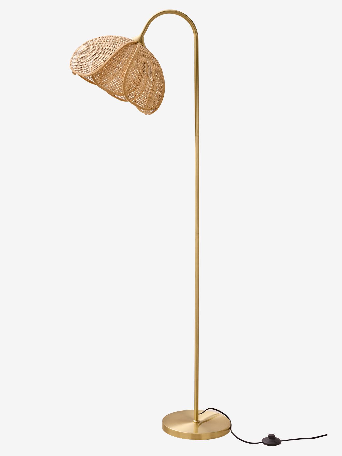 Lampadaire rotin fleur métal doré (Vertbaudet) - Image 2