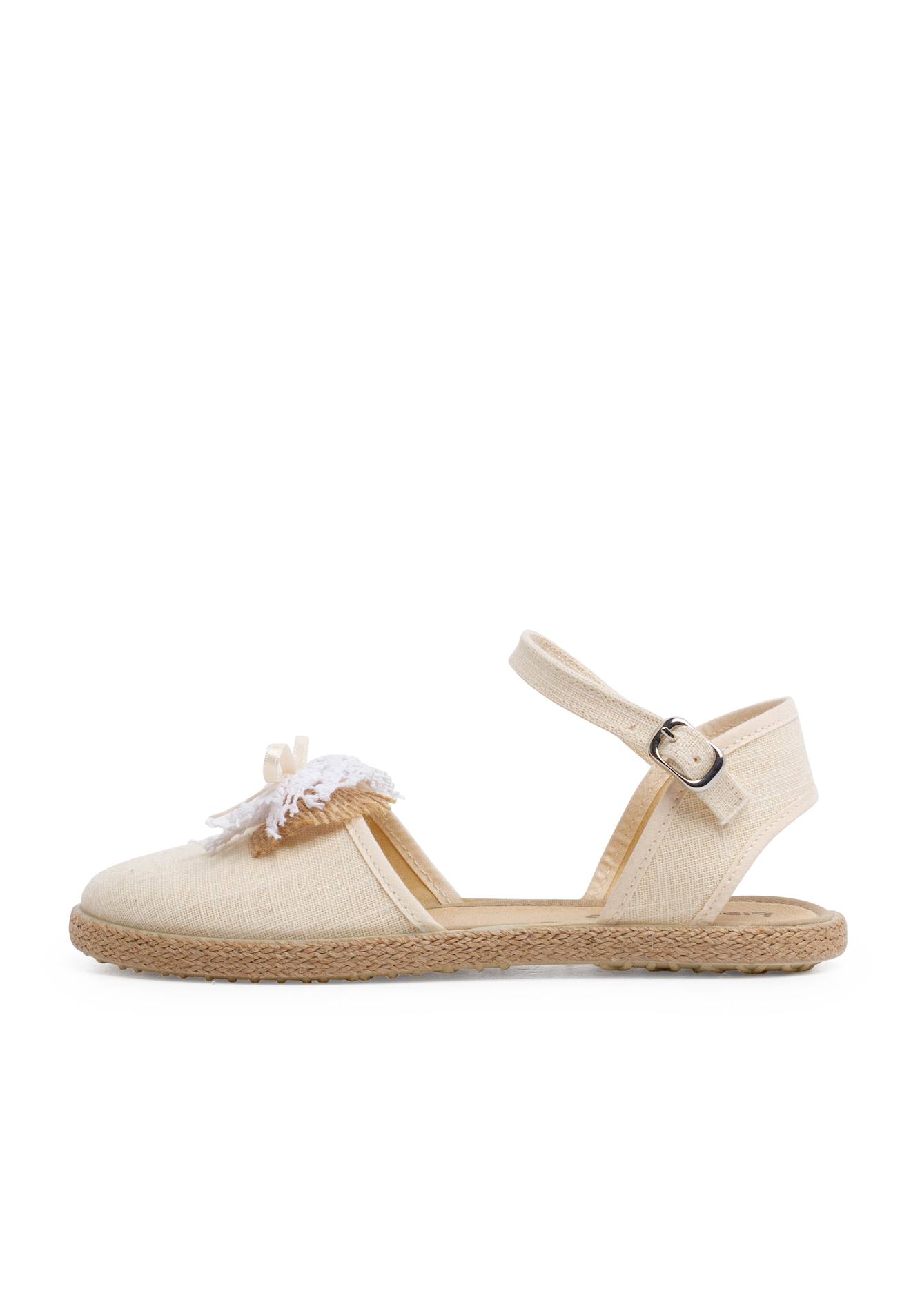 Espadrilles De Cérémonie En Lin Avec Nœud Rustique Beige Espadrilles De Cérémonie En Lin Avec Nœud Rustique Beige