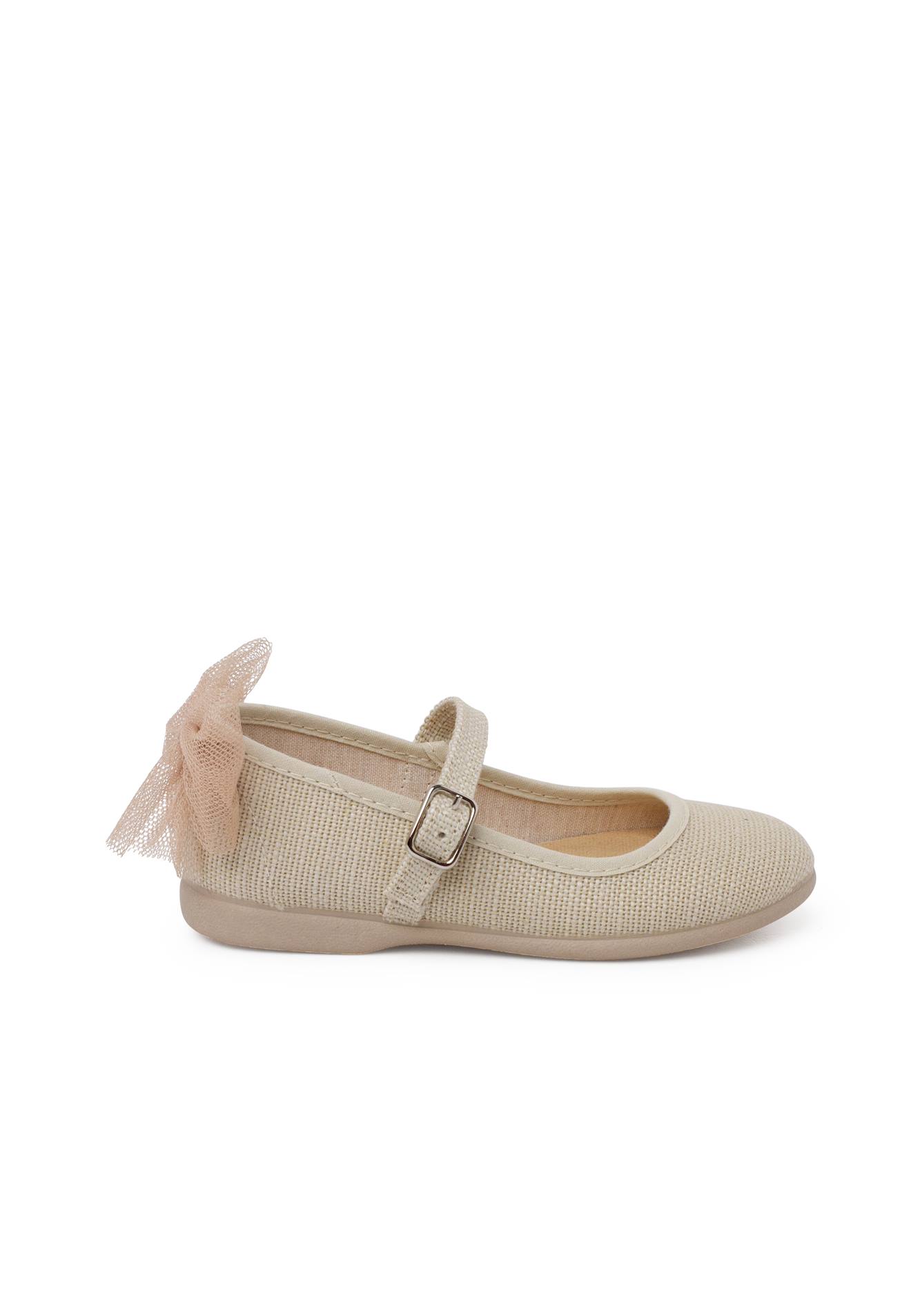 Chaussures Babies Cérémonie Nœud De Tulle Beige