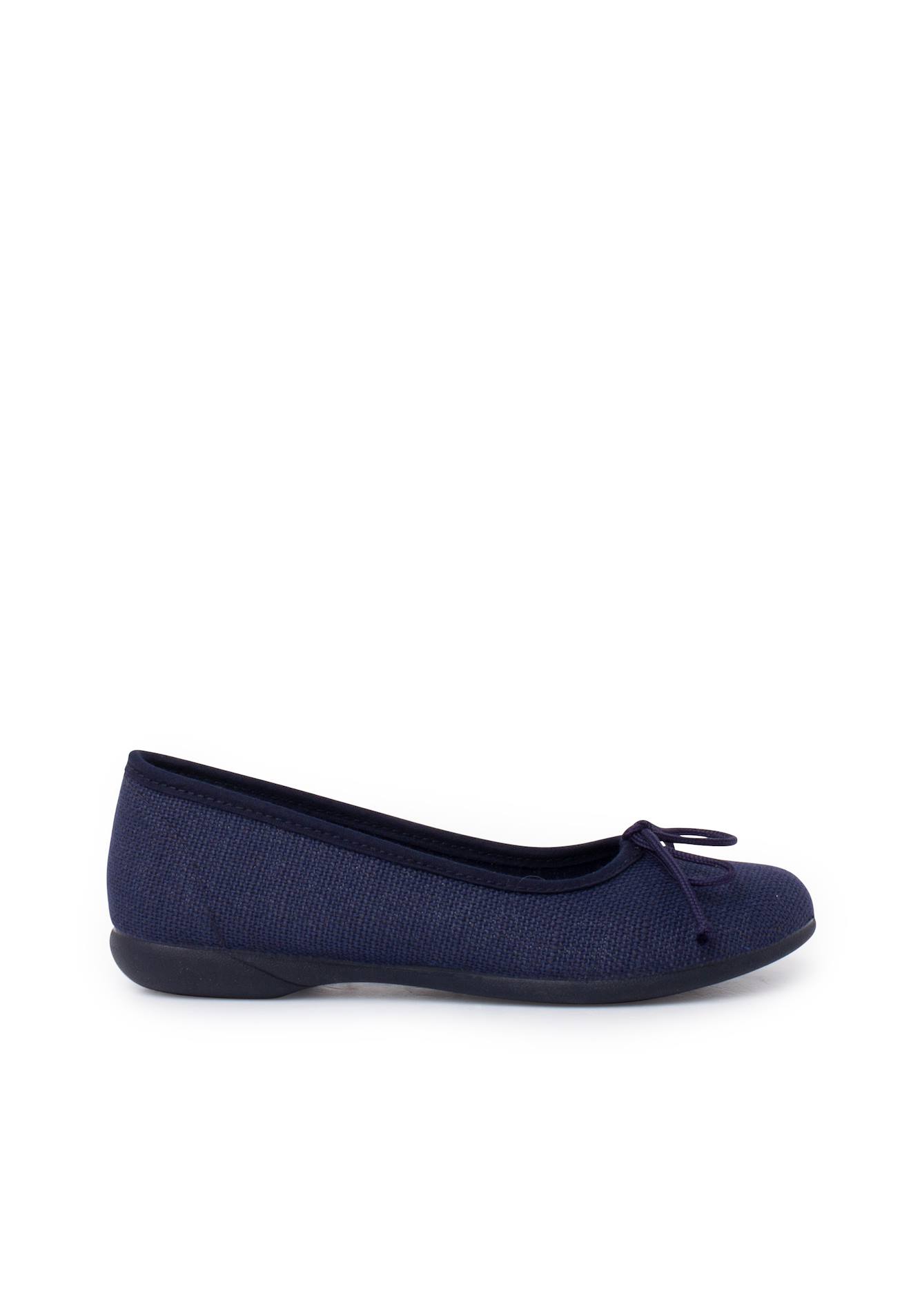 Ballerines De Cérémonie En Lin Pour Fille Bleu Marine
