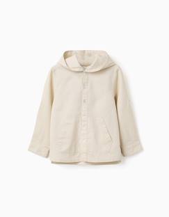 Chemise à manches longues en lin et coton avec capuche  - vertbaudet enfant
