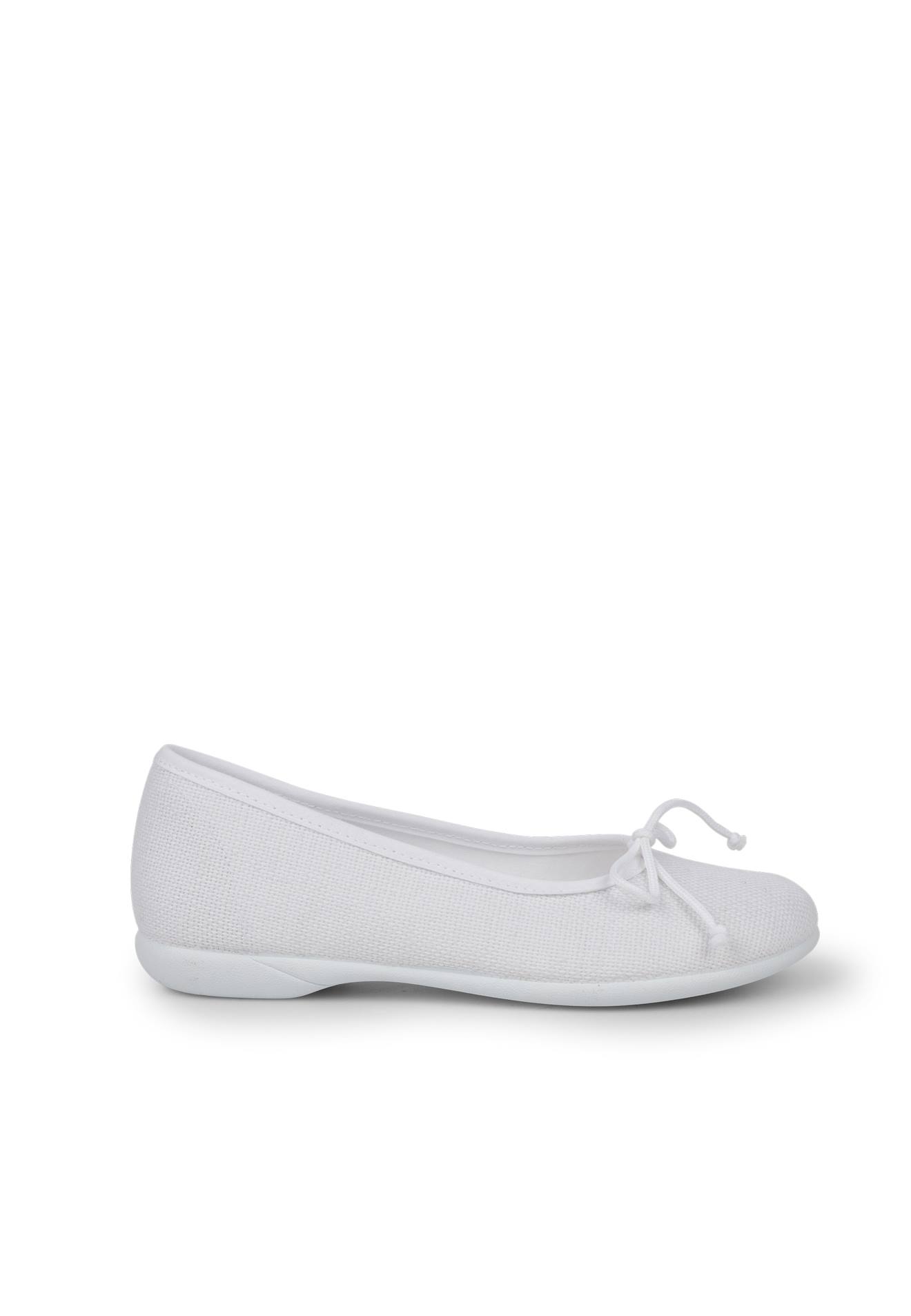 Ballerines De Cérémonie En Lin Pour Fille Blanc