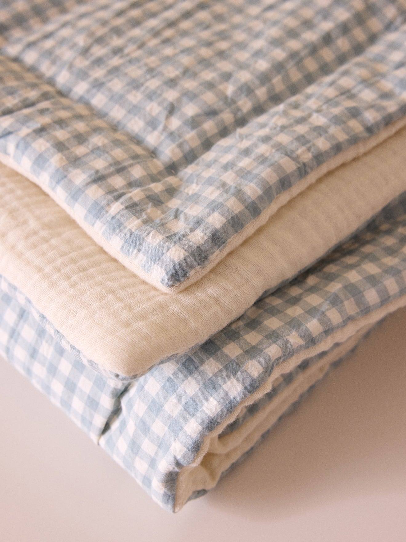 Petit Boutis En Gaze De Coton Vichy Vert (Cyrillus) - Image 1