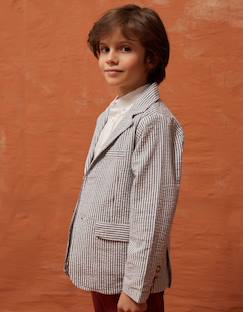 -Veste en coton à rayures et poches à rabat