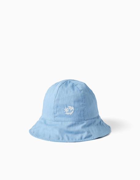 Bob en jean réversible avec imprimé floral  - vertbaudet enfant