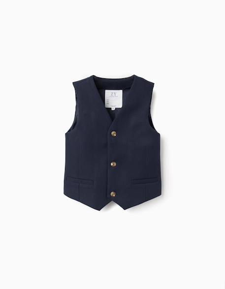 Garçon-Manteau, veste-Veste-Gilet sans manches en piqué avec poches décoratives