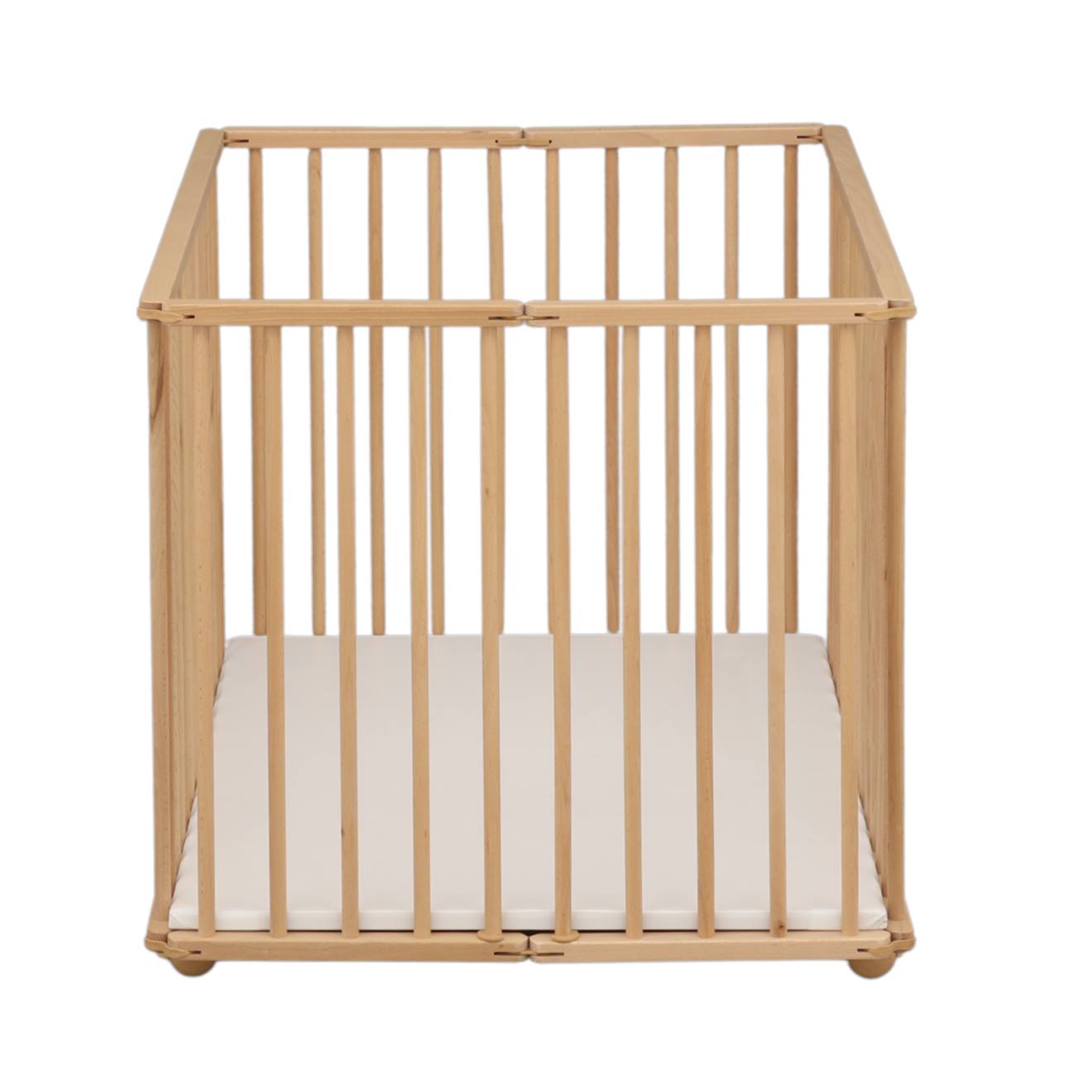 Parc Bébé Pliant 75x100cm Avec Roulettes Et Fond Réglable - Petit Mobilier Marron (Baby Price) - Image 1