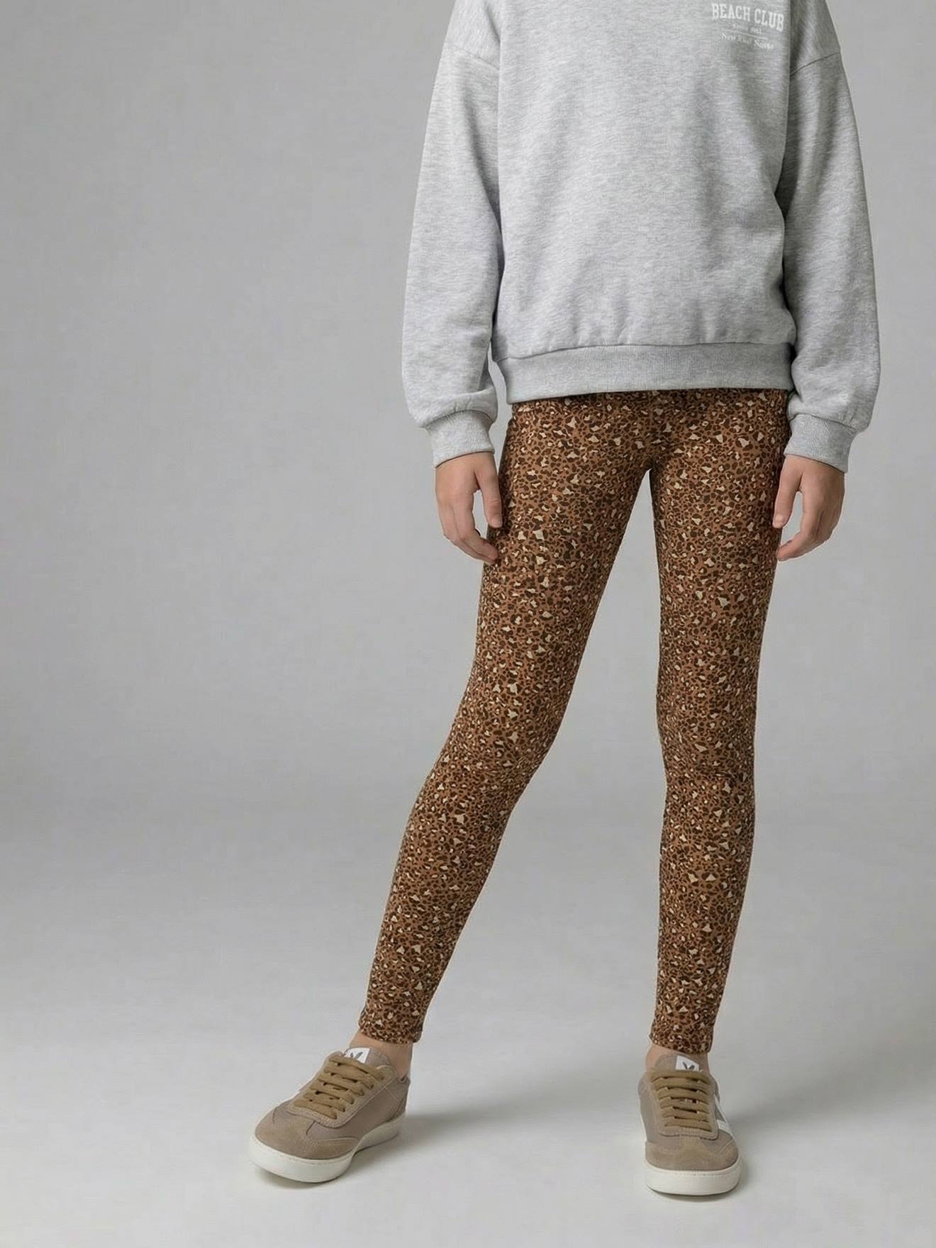 Legging long imprimé marron